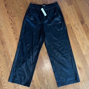 Alice and Olivia Benny Baggy Pants - Black Faux Leather